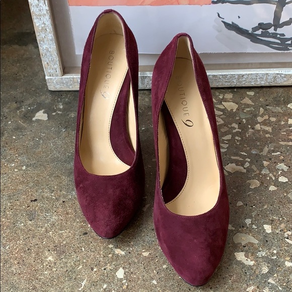 Boutique 9 BTGINGA Women’s Plum Suede High Heels, Size 6.5 - Picture 3 of 8
